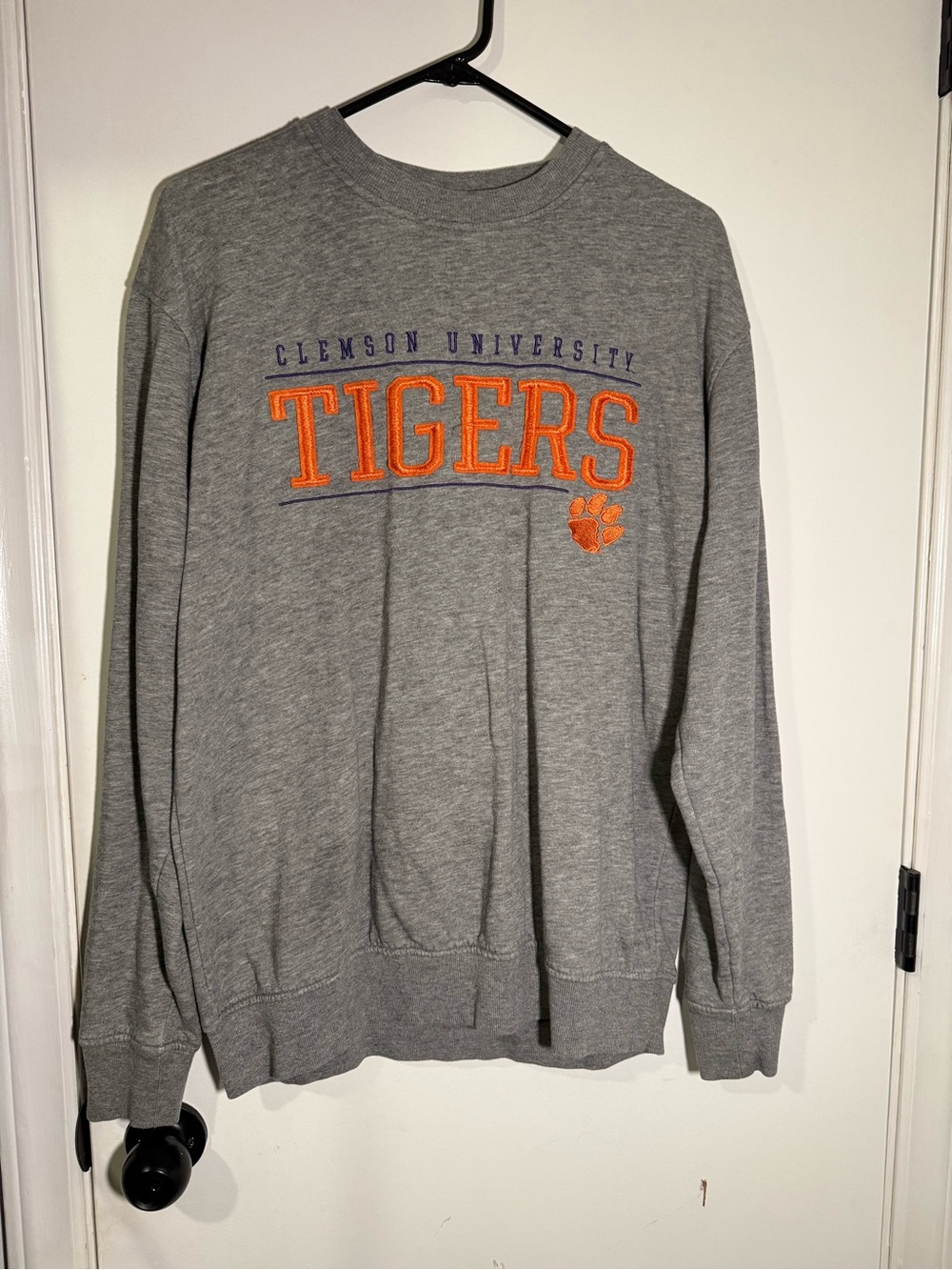 Champion Gray Clemson Tigers Crewneck with Orange Lettering